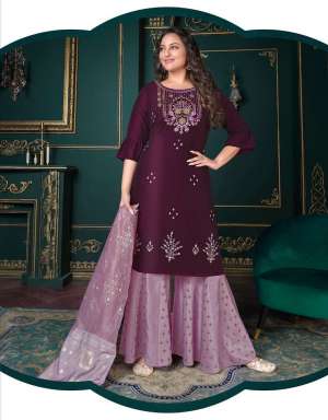 Vol-3 Party Wear Kurtis With Sharara And Dupatta Collection