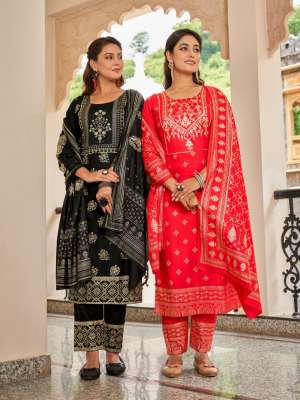 RAYON KURTI WITH PANT AND DUPATTA CATALOG