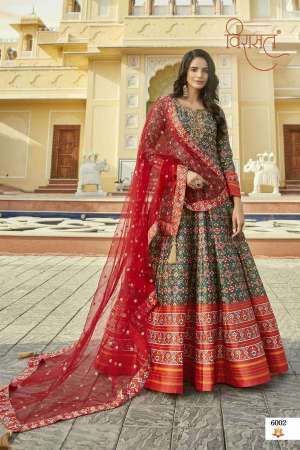 Virasat Presents Padmasundari Readymade Patola Printed Long Gown With Dupatta 