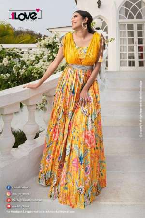 Vol-3 Designer Partywear Digital Printed Gown