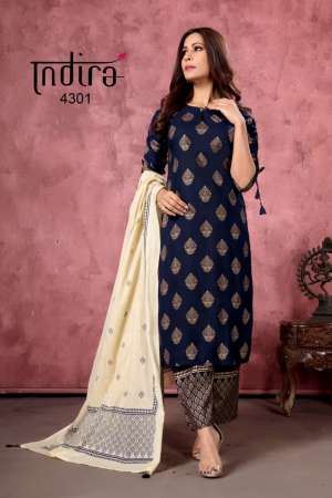 Indira Apparel AFREEN PRINT KURTI BOTTOM WITH DUPATTA 4303
