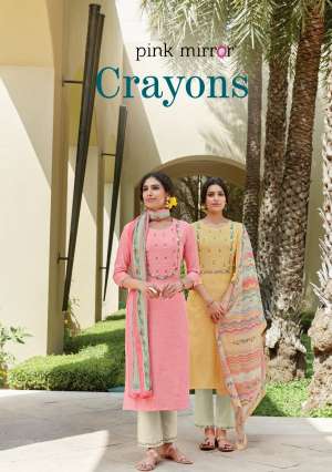 Pink mirror CRAYONS TOP WITH PANT AND DUPATTA 1000