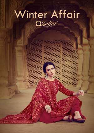 Zulfat designer studio winter affair vol 2 Pure Pashmina Shawl with four side lace 215-000