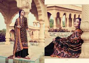 Zulfat designer studio winter affair vol 2 Pure Pashmina Shawl with four side lace 215-002