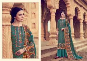 Zulfat designer studio winter affair vol 2 Pure Pashmina Shawl with four side lace 215-005