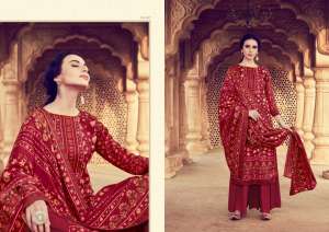 Zulfat designer studio winter affair vol 2 Pure Pashmina Shawl with four side lace 215-007