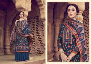 Zulfat designer studio winter affair vol 2 Pure Pashmina Shawl with four side lace 215-008