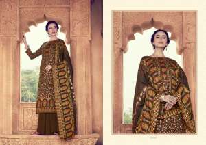 Zulfat designer studio winter affair vol 2 Pure Pashmina Shawl with four side lace 215-010
