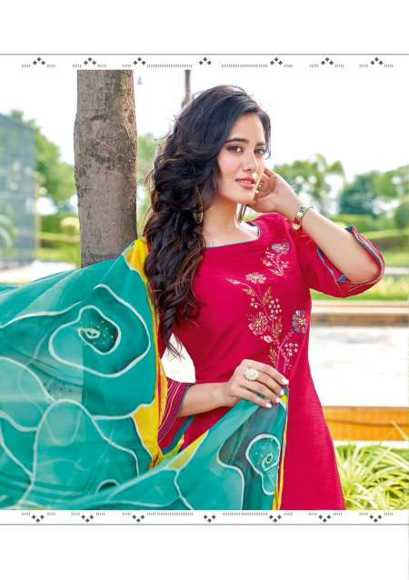 Vol-8 Readymade Viscose Handwork Kurti With Pant And Dupatta