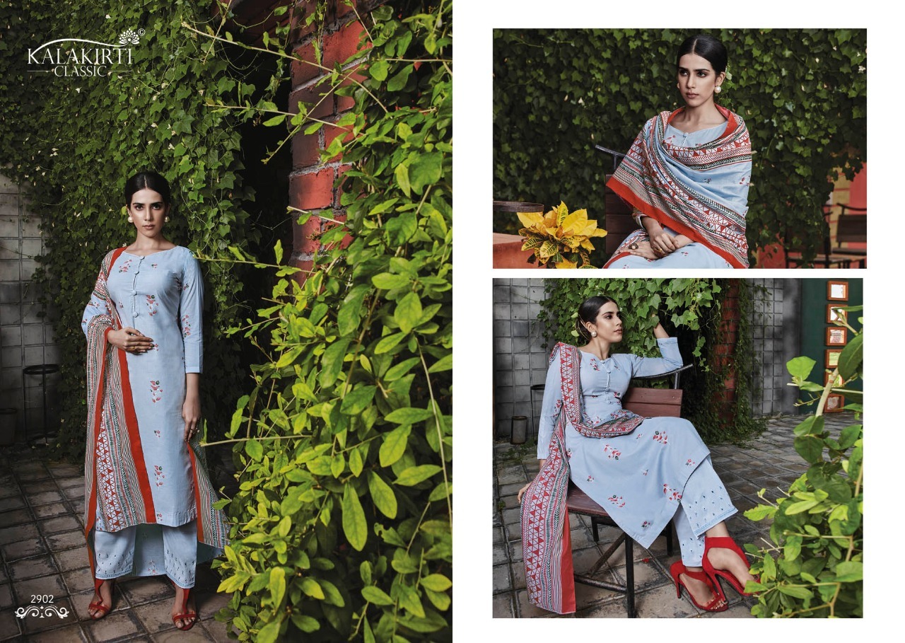 Straight Regular Kalakriti Sarah Cotton with Embroidery Suits at Rs  1050/piece in New Delhi
