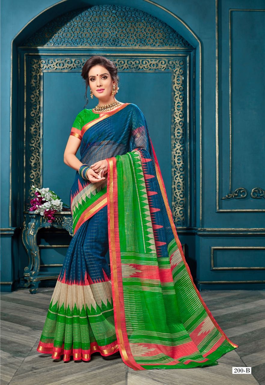 Pink & Green Samudrika Pattu Saree | The Chennai Shopping Mall