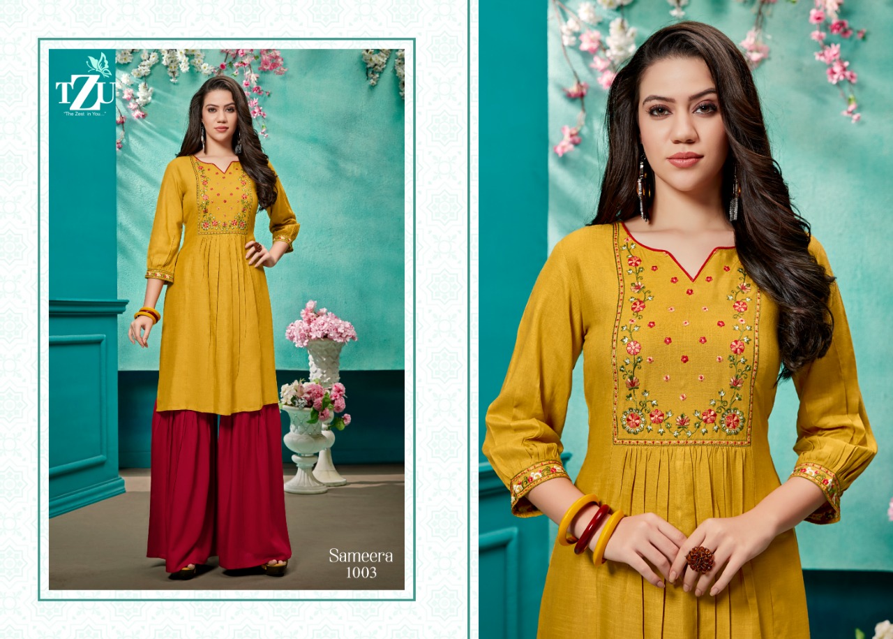 tzu sameera 1001-1004 series 2376 + 5% Gst Extra rayon decent ...